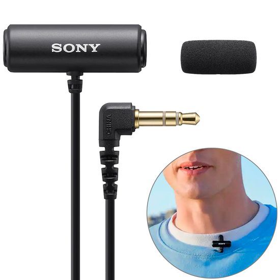 Microfone De Lapela Estéreo Profissional Sony Ecm-lv1 Para Notebook, Câmera E Gravador Microfone De Lapela Estéreo Profissional Sony Ecm-lv1 Para Notebook, Câmera E Gravador