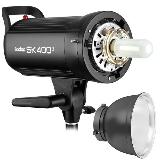 Flash Tocha Estúdio Godox Sk400 Ii 220v + Panela Refletora 18cm Flash Tocha Estúdio Godox Sk400 Ii 220v + Panela Refletora 18cm