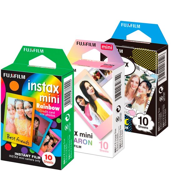 Kit Filmes Instax Mini Rainbow, Macaron E Comic - 30 Poses Fujifilm Kit Filmes Instax Mini Rainbow, Macaron E Comic - 30 Poses Fujifilm