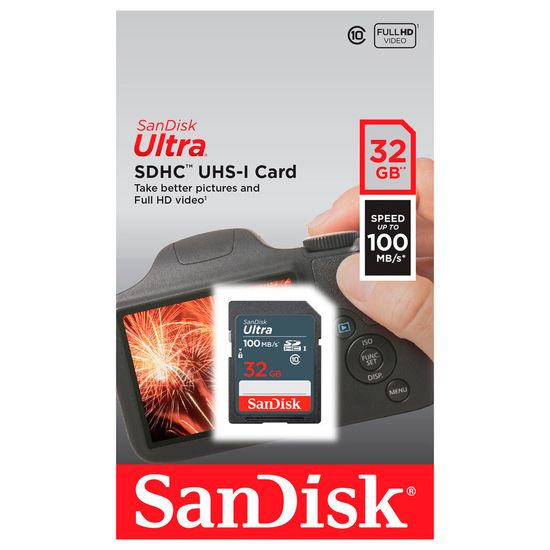 Cartão Micro Sd Ultra 32gb Sandisk 100mb/s Classe 10 - Optisom