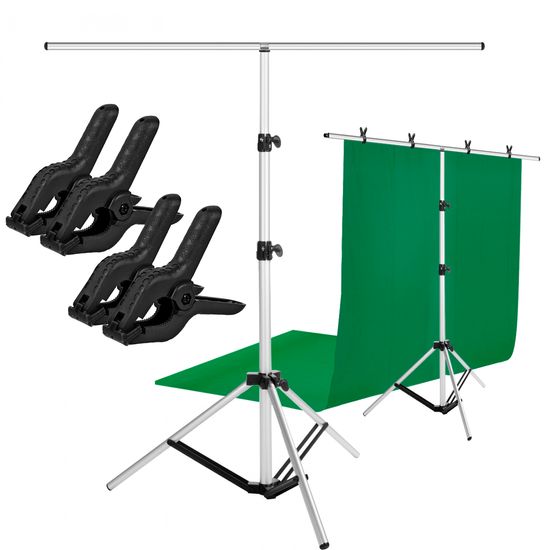 Suporte Em T Com Garras Para Fundo Infinito Portátil - 1,90 Metro Suporte Em T Com Garras Para Fundo Infinito Portátil - 1,90 Metro