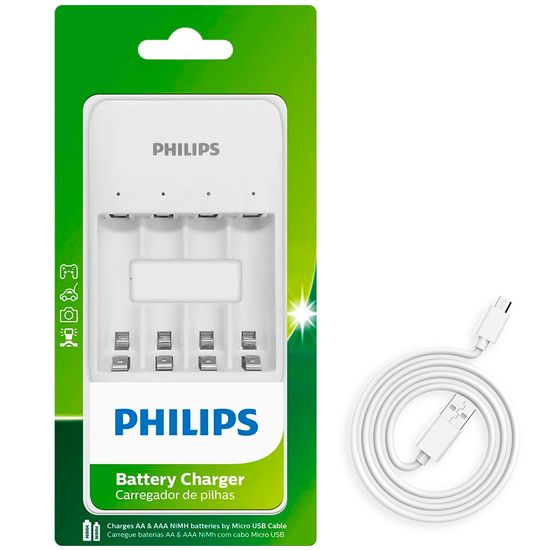 Carregador De Pilhas Aa E Aaa Tipo Nimh - Philips Sc3400nb Carregador De Pilhas Aa E Aaa Tipo Nimh - Philips Sc3400nb