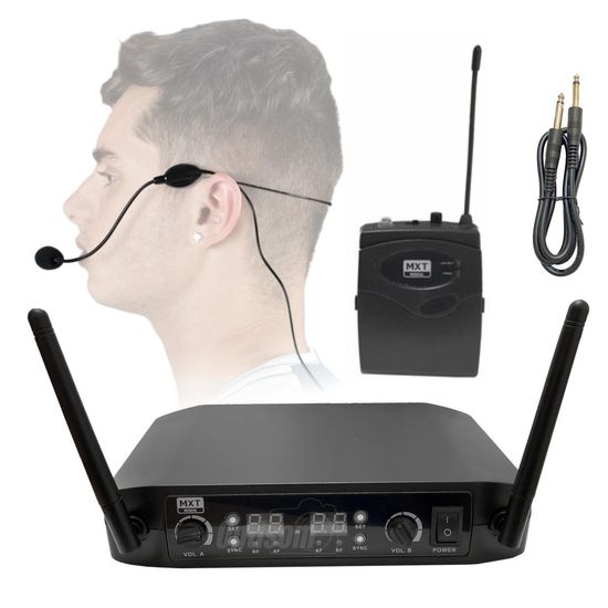 Microfone Headset E Lapela Sem Fio 2 Em 1 Mxt Uhf 516bp Para Palestras, Eventos, Igreja Microfone Headset E Lapela Sem Fio 2 Em 1 Mxt Uhf 516bp Para Palestras, Eventos, Igreja