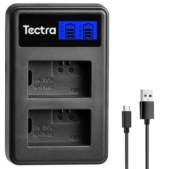 Carregador Duplo Tectra Para Baterias Np-fw50 A7sii A7r A7rii Carregador Duplo Tectra Para Baterias Np-fw50 A7sii A7r A7rii