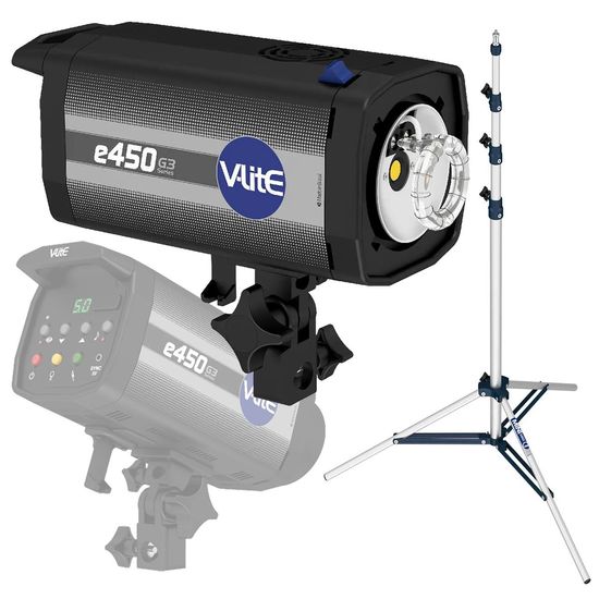 Kit Flash Tocha Led Estúdio Profissional Mako V-lite E450 200w Bivolt + Tripé 220cm Kit Flash Tocha Led Estúdio Profissional Mako V-lite E450 200w Bivolt + Tripé 220cm