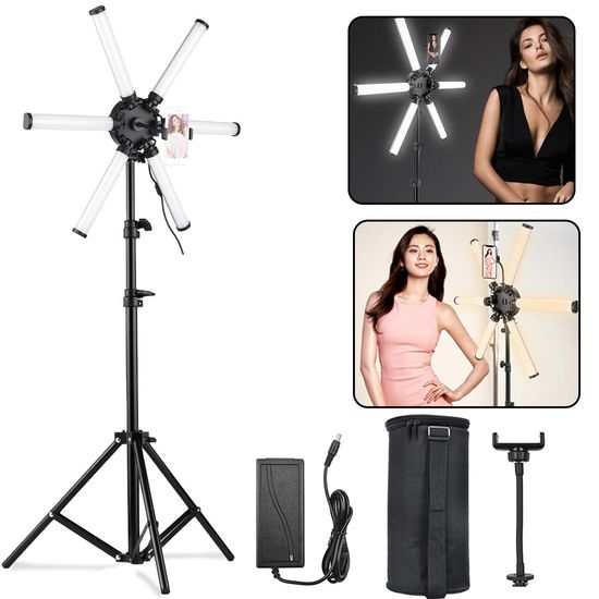 Iluminador Led Bicolor 54W Greika AL60X + Suporte Celular + Tripé 2 Metros Iluminador Led Bicolor 54W Greika AL60X + Suporte Celular + Tripé 2 Metros