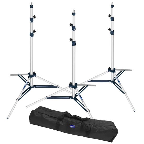 Kit Tripés De Iluminação Mako 1,83m Para Ring Light E Softbox - 3 Peças Kit Tripés De Iluminação Mako 1,83m Para Ring Light E Softbox - 3 Peças