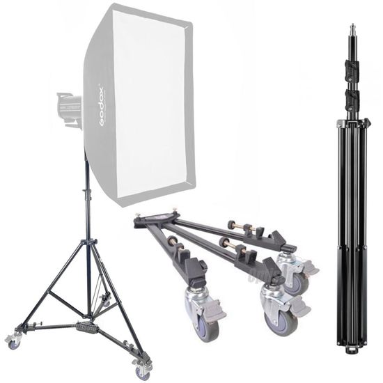 Tripé De Iluminação Estúdio Com Rodinhas Greika 2,4m Tripé De Iluminação Estúdio Com Rodinhas Greika 2,4m