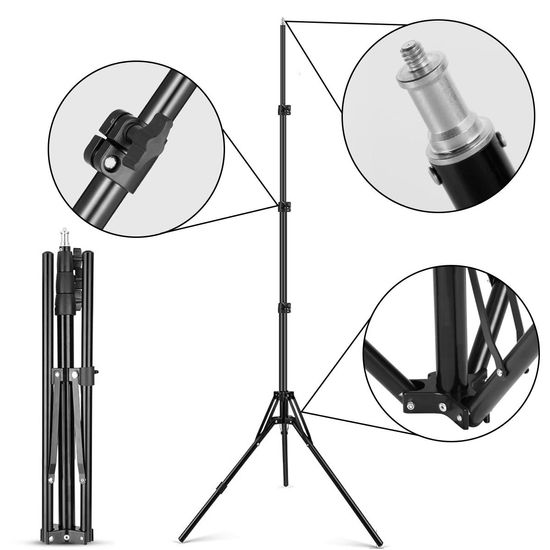 Tripé De Iluminação Estúdio De 180cm Para Ring Light, Flash, Softbox - Até 2,5kg Tripé De Iluminação Estúdio De 180cm Para Ring Light, Flash, Softbox - Até 2,5kg