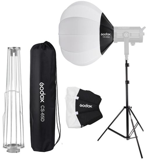 Softbox Globo Lanterna Godox 65cm Cs-65d Encaixe Bowens Com Tripé Robusto 2,6 M