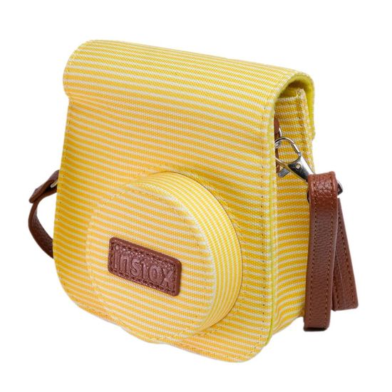 Bolsa Case Original Fujifilm Para Instax Mini 9 Amarelo Listrado Bolsa Case Original Fujifilm Para Instax Mini 9 Amarelo Listrado