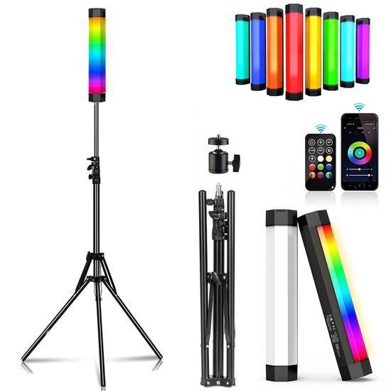 Bastão Luz Led 6w P200 Rgb Controle Remoto Bluetooth + Tripé