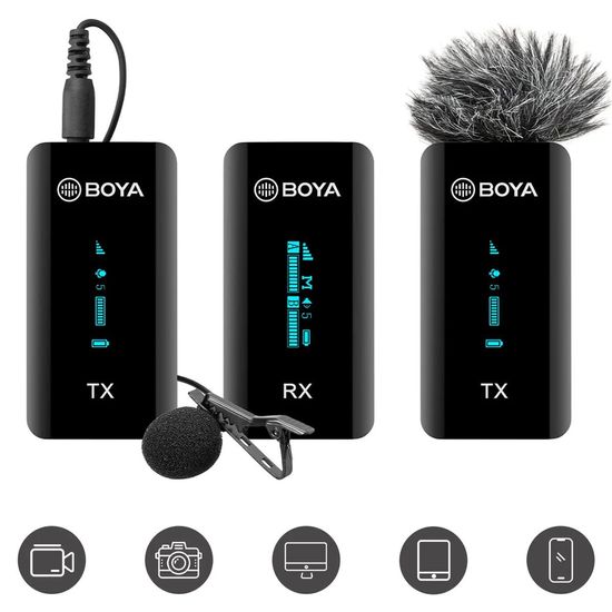 Microfone Lapela Duplo Sem Fio Boya Para Smartphones, Câmeras - Xm6-s2 Microfone Lapela Duplo Sem Fio Boya Para Smartphones, Câmeras - Xm6-s2
