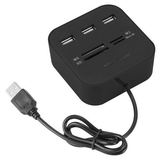 Leitor De Cartão De Memória E Hub Usb 2.0 Multilaser 2 Em 1 Leitor De Cartão De Memória E Hub Usb 2.0 Multilaser 2 Em 1