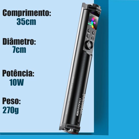 Bastão De Led Rgb Yongnuo Yn360 Mini 10w Bluetooth + Softbox - Optisom