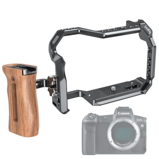 Cage Gaiola Smallrig Com Alça Handle De Madeira Para Canon Eos R Cage Gaiola Smallrig Com Alça Handle De Madeira Para Canon Eos R