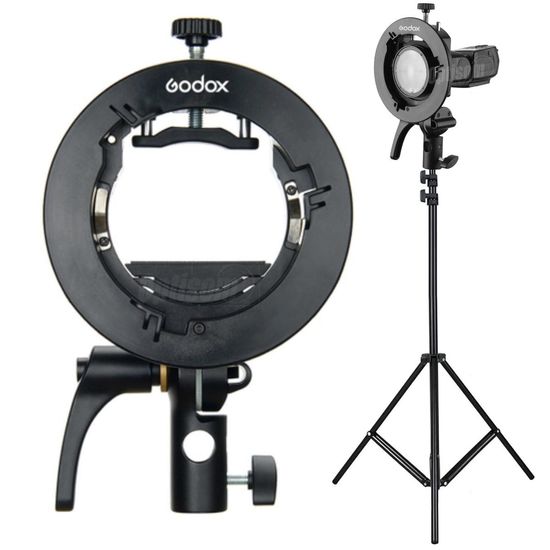 Suporte Para Flash Godox S2 Encaixe Bowens Com Tripé 2m Para V1 Ad200 Ad300 Ml60 Suporte Para Flash Godox S2 Encaixe Bowens Com Tripé 2m Para V1 Ad200 Ad300 Ml60