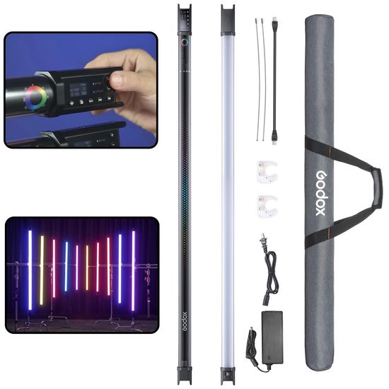 Bastão De Led Rgb Godox Tl120 Com Bluetooth, Dmx E Wi-fi Para Efeitos Especiais Bastão De Led Rgb Godox Tl120 Com Bluetooth, Dmx E Wi-fi Para Efeitos Especiais