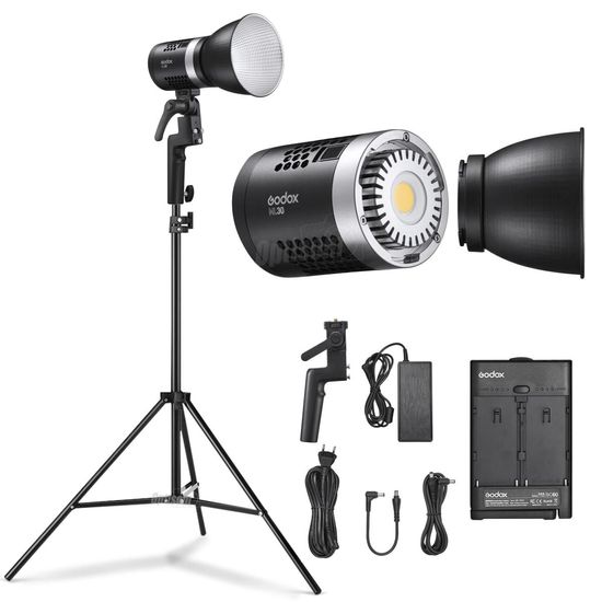 Iluminador Luz Contínua Led Godox Ml30 Fria 5600k Com Tripé 2m Iluminador Luz Contínua Led Godox Ml30 Fria 5600k Com Tripé 2m