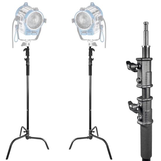 Kit 2 Tripé Iluminação Century C-stand Preto Greika 30kg 3,3m Kit 2 Tripé Iluminação Century C-stand Preto Greika 30kg 3,3m