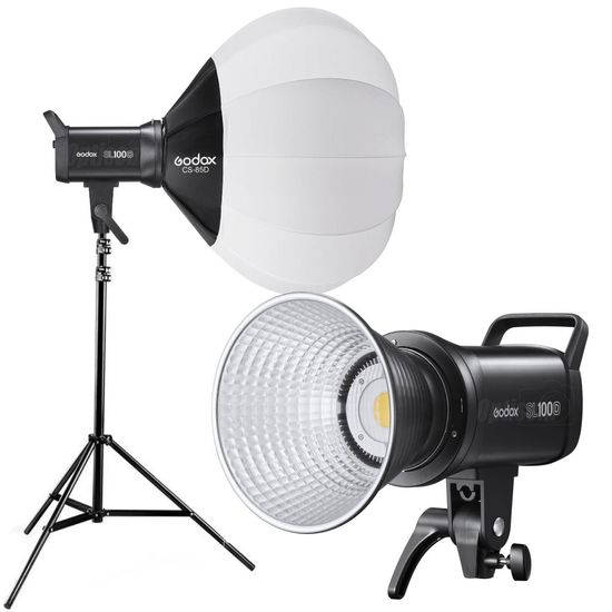 KIT Iluminador Led Godox Sl100d 5600k 100w Com Softbox Lanterna E Tripé 2,6m KIT Iluminador Led Godox Sl100d 5600k 100w Com Softbox Lanterna E Tripé 2,6m