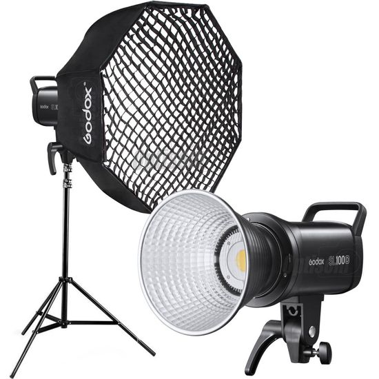 Kit Iluminador Estúdio Led Godox Sl100d 5600k 100w Com Softbox Grid 120cm E Tripé Kit Iluminador Estúdio Led Godox Sl100d 5600k 100w Com Softbox Grid 120cm E Tripé