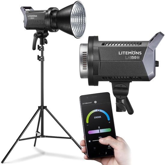 Iluminador LED Godox Litemons LA150BI, Luz Bicolor, Potência 190W + Tripé YS302 Greika Iluminador LED Godox Litemons LA150BI, Luz Bicolor, Potência 190W + Tripé YS302 Greika