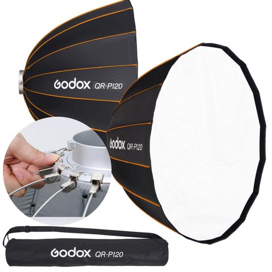 Softbox Parabólico Godox Qr-p120 Bowens 120cm Quick Release Softbox Parabólico Godox Qr-p120 Bowens 120cm Quick Release