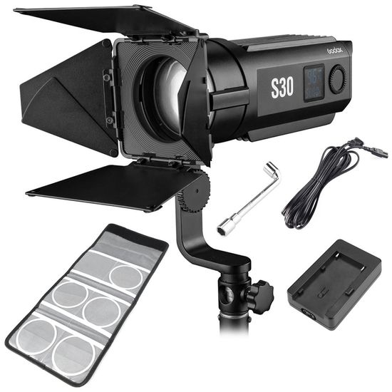 Iluminador Led S30 5600k 30w + Conjunto De Tela Sa-05 Godox Iluminador Led S30 5600k 30w + Conjunto De Tela Sa-05 Godox