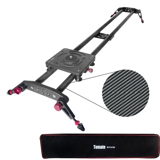 Slider Trilho Dolly 1 Metro Fibra De Carbono Robusto Para Câmeras Filmadoras Mtg-6100 Tomate Slider Trilho Dolly 1 Metro Fibra De Carbono Robusto Para Câmeras Filmadoras Mtg-6100 Tomate