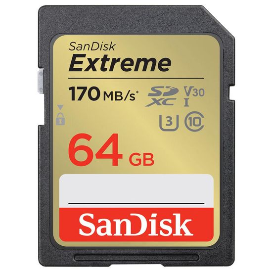 Cartão Sandisk Extreme Sdxc 64gb 170mb/s 4k Cartão Sandisk Extreme Sdxc 64gb 170mb/s 4k