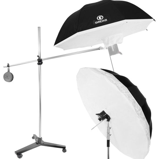 Tripé Girafa Com Rodinhas Estúdio E Sombrinha Rebatedora Preta Branca Greika 180cm Com Difusor Tripé Girafa Com Rodinhas Estúdio E Sombrinha Rebatedora Preta Branca Greika 180cm Com Difusor