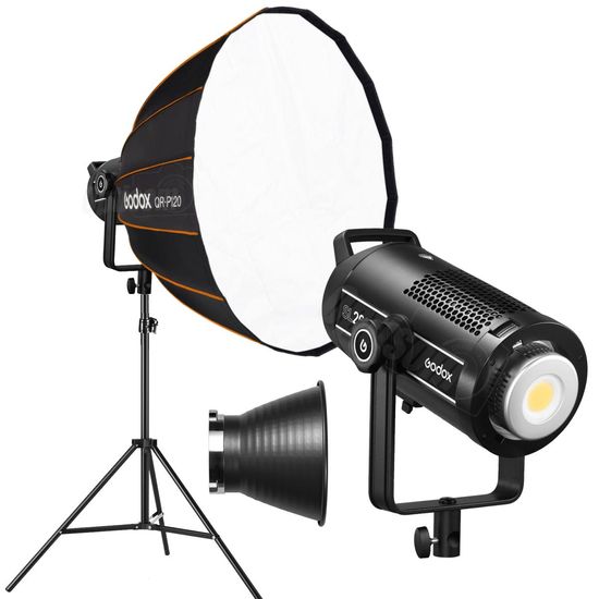 Kit Octabox 120cm Luz Led Contínua Foto e Vídeo Godox SL200II Bivolt e Tripé Kit Octabox 120cm Luz Led Contínua Foto e Vídeo Godox SL200II Bivolt e Tripé