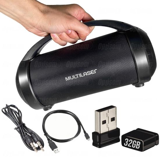 Caixa De Som Bluetooth Multilaser Bazooka Sp600 70w Rms Bateria 6h + Pen Drive 32gb Caixa De Som Bluetooth Multilaser Bazooka Sp600 70w Rms Bateria 6h + Pen Drive 32gb