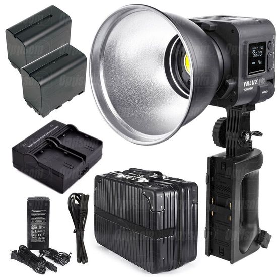 Iluminador Luz Led Bicolor Yongnuo Ynlux 100w Com Baterias E Carregador Iluminador Luz Led Bicolor Yongnuo Ynlux 100w Com Baterias E Carregador