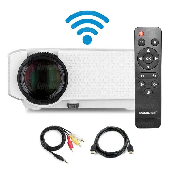 Projetor Wifi Multilaser PJ002 Smart Screen 1800 Lumens HDMI RCA USB Projetor Wifi Multilaser PJ002 Smart Screen 1800 Lumens HDMI RCA USB