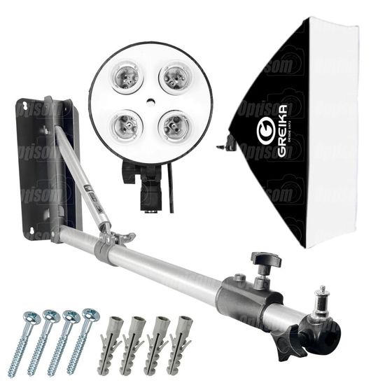 Softbox 50x70 Greika Quadruplo para Lampadas com Suporte de parede e Teto WF-806F Softbox 50x70 Greika Quadruplo para Lampadas com Suporte de parede e Teto WF-806F