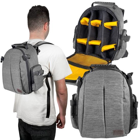 Mochila Fotográfica Compacta Acolchoada Cinza Claro - Chic Cinza Mochila Fotográfica Compacta Acolchoada Cinza Claro - Chic Cinza