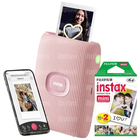 Impressora Bluetooth Fujifilm Instax Mini Link 2 Soft Pink Para Smartphone + 20 Fotos Impressora Bluetooth Fujifilm Instax Mini Link 2 Soft Pink Para Smartphone + 20 Fotos