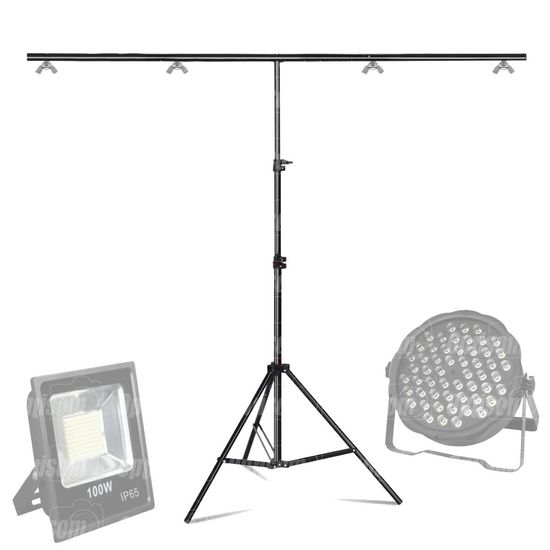 Suporte Tripé Greika Para 4 Refletores Para Estúdio Fundo Infinito 2,15m Suporte Tripé Greika Para 4 Refletores Para Estúdio Fundo Infinito 2,15m