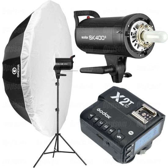 Kit Flash Estúdio Godox Sk400 Ii Com Rádio Godox X2Tc Para Canon + Sombrinha 180cm 110V Kit Flash Estúdio Godox Sk400 Ii Com Rádio Godox X2Tc Para Canon + Sombrinha 180cm 110V