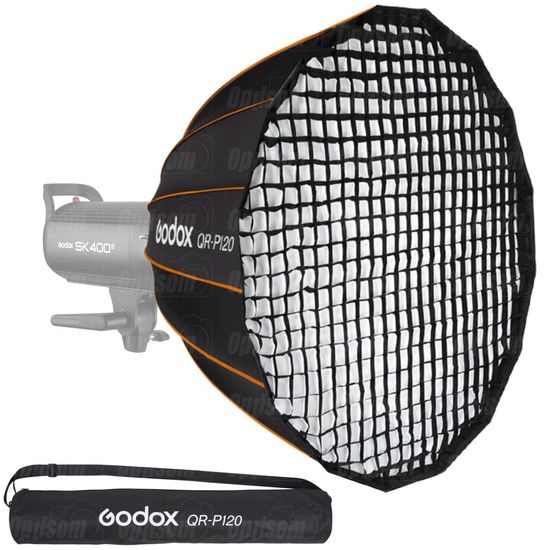 Soft Box 120cm Bowens Com Grid Colmeia Godox Qr-p120 Montagem Rápida Soft Box 120cm Bowens Com Grid Colmeia Godox Qr-p120 Montagem Rápida