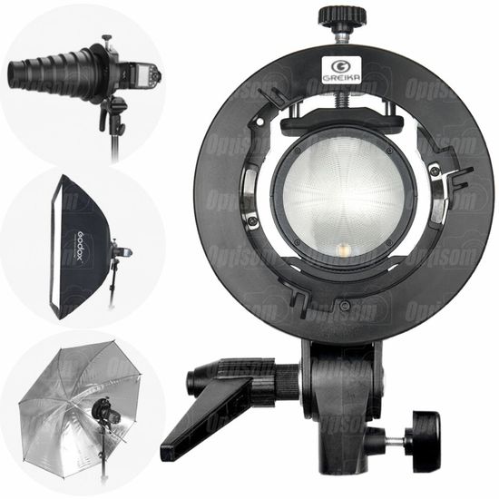 Adaptador Suporte Bowens Greika Para Flash Godox V1 Ad200 Ad400 Ml60 Adaptador Suporte Bowens Greika Para Flash Godox V1 Ad200 Ad400 Ml60