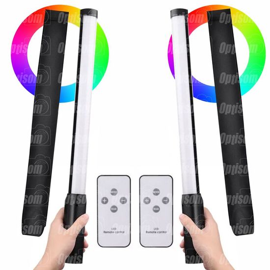 Kit 2 Bastão Led Rgb Varinha De Mão Para Foto E Vídeo 20w + Controle Remoto Kit 2 Bastão Led Rgb Varinha De Mão Para Foto E Vídeo 20w + Controle Remoto