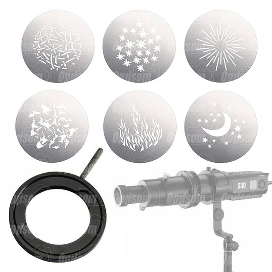 Kit Filtros Efeito Godox Gobo SET Para Fresnel S30 S60 Godox + Suporte Sa-10 SET 1 Kit Filtros Efeito Godox Gobo SET Para Fresnel S30 S60 Godox + Suporte Sa-10 SET 1
