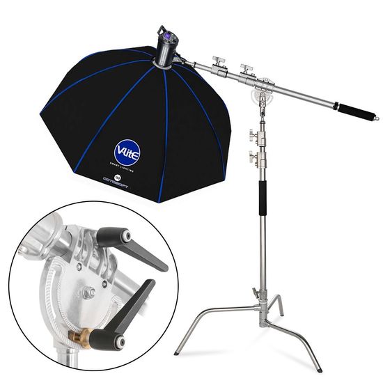 Kit Softbox Octagonal Bowens 150cm Mako V-lite + Tripé De Aço C-stand Até 30kg Kit Softbox Octagonal Bowens 150cm Mako V-lite + Tripé De Aço C-stand Até 30kg