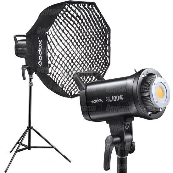 Kit Iluminador Led Luz Bicolor Godox Sl100bi 100w Com Softbox 120cm Grid E Tripé Kit Iluminador Led Luz Bicolor Godox Sl100bi 100w Com Softbox 120cm Grid E Tripé