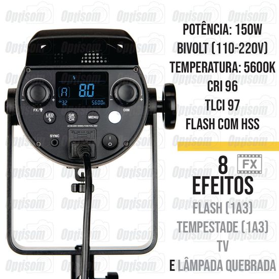 Kit Flash Godox Fv150 2 Em 1 Flash Hss E Luz Contínua Led + Kit Flash Godox Fv150 2 Em 1 Flash Hss E Luz Contínua Led +