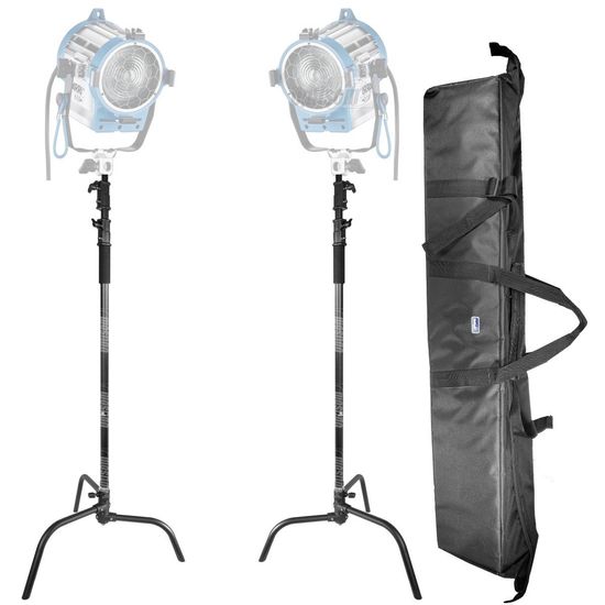 Kit 2 Tripé Iluminação Century C-stand Preto Greika 30kg 3,3m + Bolsa Kit 2 Tripé Iluminação Century C-stand Preto Greika 30kg 3,3m + Bolsa