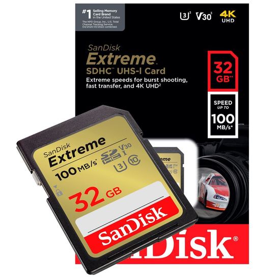 Cartão Sandisk Extreme Sdhc 32gb 100mb/s 4k Uhd Cartão Sandisk Extreme Sdhc 32gb 100mb/s 4k Uhd